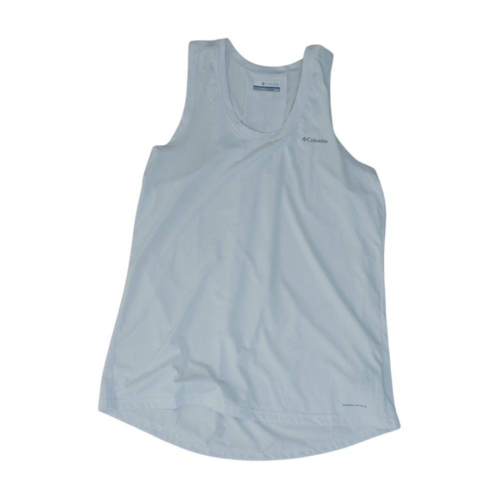 Camiseta sin mangas con espalda cruzada Sun Trek de Columbia - Mujer - Azul Clara - protección solar Omni-Shade UPF 50.