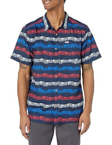 Camisa Columbia Manga Corta - Original - Azul oscuro - botones