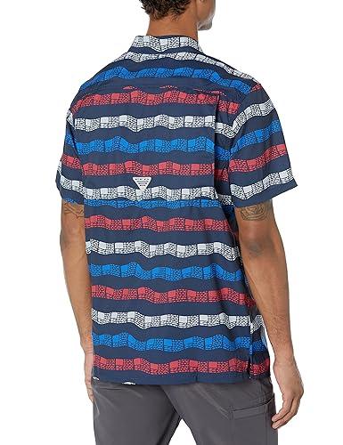 Camisa Columbia Manga Corta - Original - Azul oscuro - botones