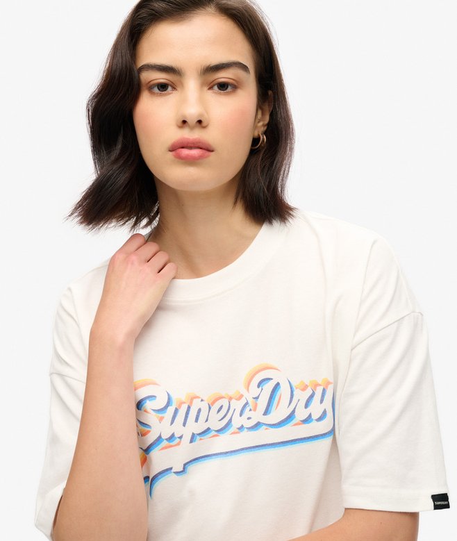 Camiseta Superdry Vintage Logo Rainbow - Original - Algodon - Mujer