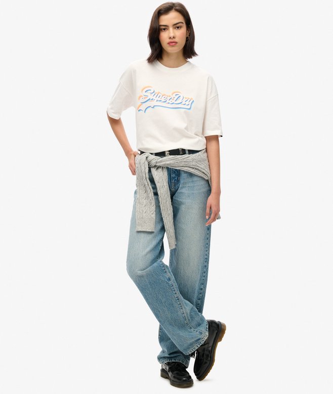 Camiseta Superdry Vintage Logo Rainbow - Original - Algodon - Mujer