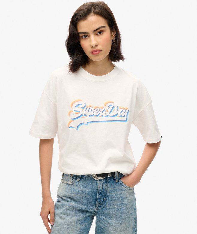 Camiseta Superdry Vintage Logo Rainbow - Original - Algodon - Mujer